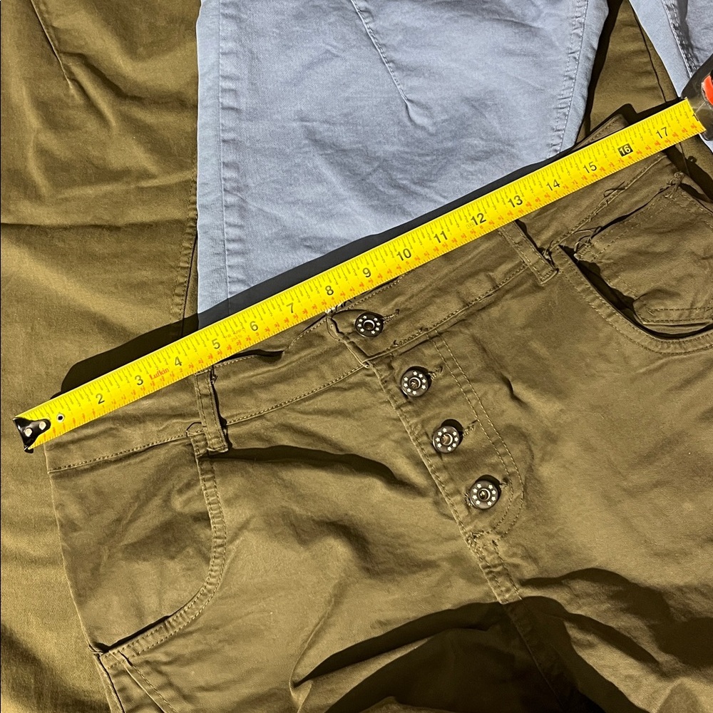 Femme Fatale Made in Italy set of 3 Pairs of Straight Leg pants sz Large Green - Picture 6 of 10